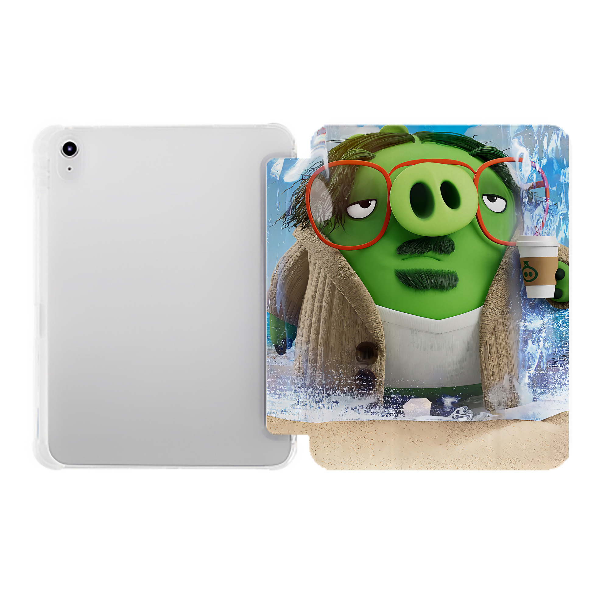 （画像用） Angry Birds アングリーバード IPad ケース ペン収納付き 三つ折りスタンド PUレザー×シリコン 対応機種9.5/10.5/10.9インチ